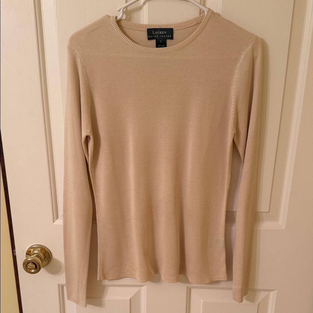 Lauren Ralph Lauren Beige Crewneck Long Sleeve Knit